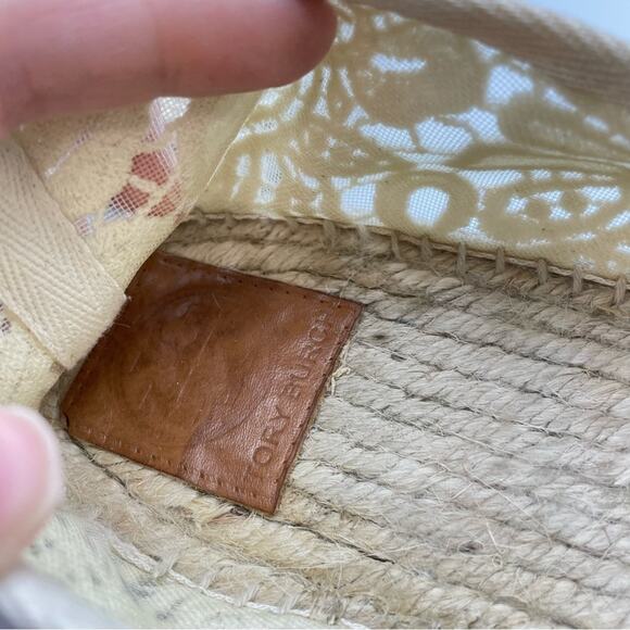 Tory Burch Cream Lace Slip On Espadrille Flats Women’s 10 Crochet Boho Shoes - Picture 3 of 14